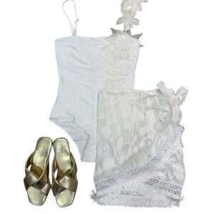 Raffaela D'angelo pareo Fil coupè con frangia bianco