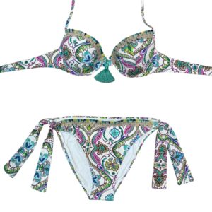 Raffaela D'Angelo Bikini Push Up stampato con frangette