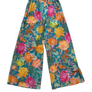 Laetitia Beachwear Pantalone lungo stampa ottanio