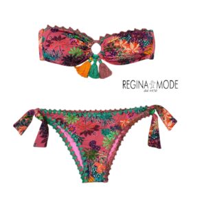 Laetitia Beachwear bikini Fascia rosa stampa fiori