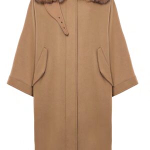 Bazar Deluxe Mantella lunga con collo in ecopelliccia