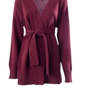 Pink Memories Cardigan in lana con cintura