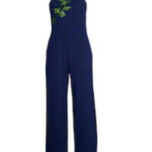 Raffaela D'Angelo Tuta Lycra con fiore di strass