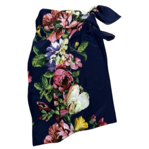 Raffaela D'Angelo Pareo grande stampa floreale blu