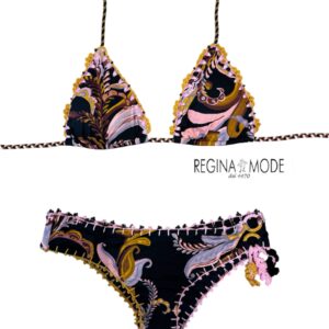Laetitia Bikini triangolo stampa Camilla nero