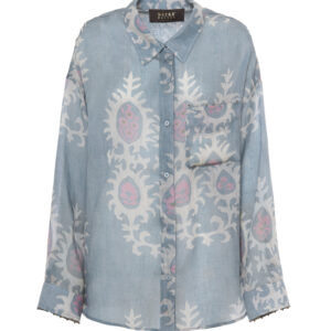 Bazar Deluxe Camicia stampa etnica azzurro