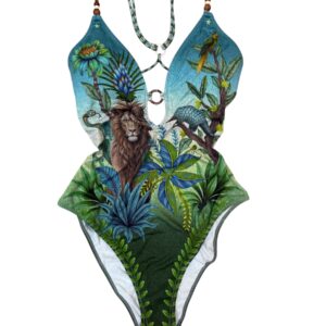 Pin-Up Stars Intero stampa iconica+Strass  verde