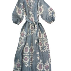 Bazar Deluxe abito lungo lino stampa bali