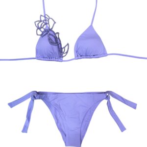 Raffaela D'angelo bikini triangolo Lilla ricamo cordoncino