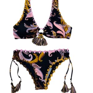 Laetitia Bikini Brassiere stampa + dettagli crochet